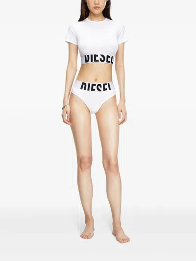 Diesel Uftee Sport Cropped T Shirt In Black