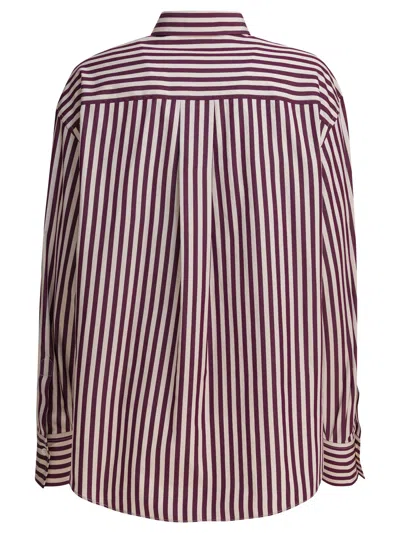Brunello Cucinelli Bead-embellished Striped Cotton-sateen Shirt In Multi