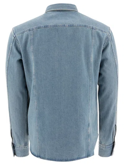 Tom Ford Light Blue Western Panel Shirt With Flap Pockets