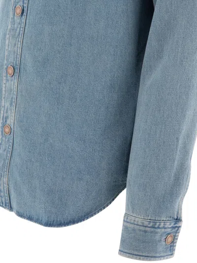 Tom Ford Light Blue Western Panel Shirt With Flap Pockets