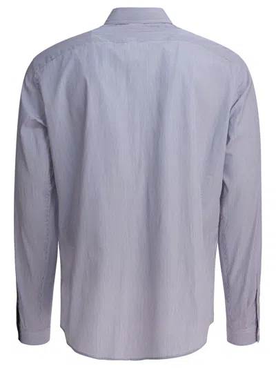 Valentino Garavani Striped Shirt Shirt And Blouse Light Blue In Gray