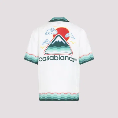 Casablanca Convertible-collar Printed Silk-twill Shirt