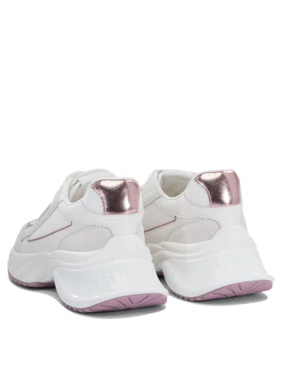 Pinko Ariel Leather And Suede Low-top Sneakers In White