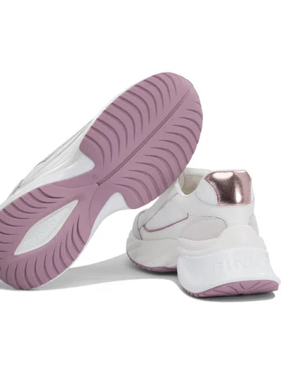 Pinko Ariel Leather And Suede Low-top Sneakers In White