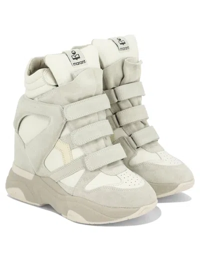 Isabel Marant Women Balskee Suede Sneakers With 90mm Heel In White