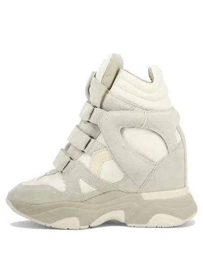 Isabel Marant Women Balskee Suede Sneakers With 90mm Heel In White