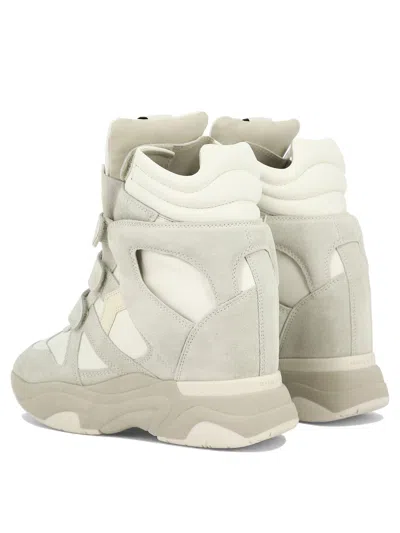 Isabel Marant Women Balskee Suede Sneakers With 90mm Heel In White