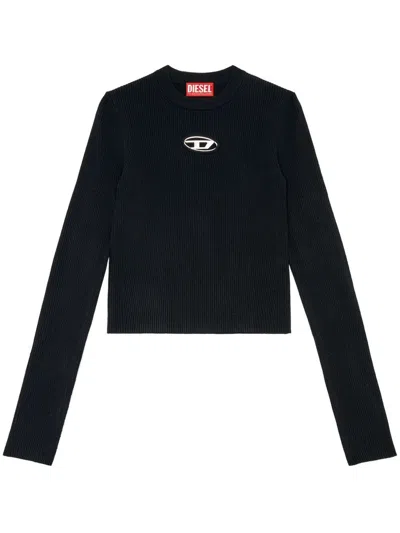 Diesel Long Sleeve Sweater In Black