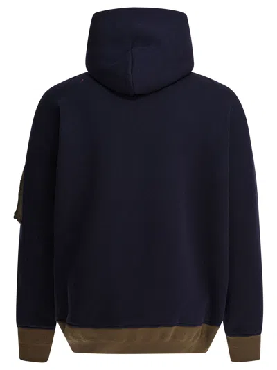 Sacai Men's Sponge Sweat Hoodie In Blue