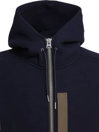 Sacai Men's Sponge Sweat Hoodie In Blue