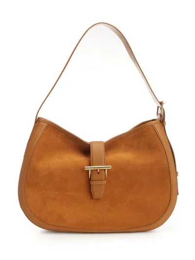 Alexander Mcqueen T-bar Shoulder Suede Bag Shoulder Bags Beige