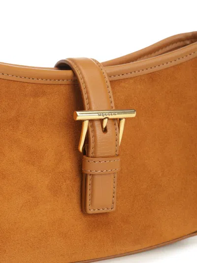 Alexander Mcqueen T-bar Shoulder Mini Suede Bag Shoulder Bags Beige
