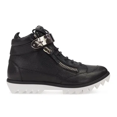 Giuseppe Zanotti Black/silver Sneaker With Metal Bar Sneakers