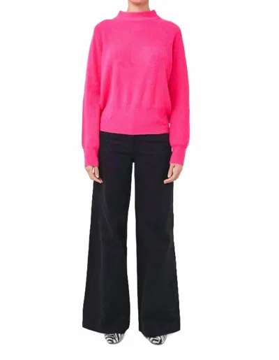 Brodie Cashmere Sophia Fringe Cashmere Sweater In Neon Pink In Pink