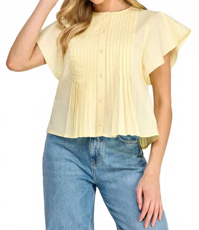 Ellison Short Sleeve Kaftan Blouse In Yellow In Yellow