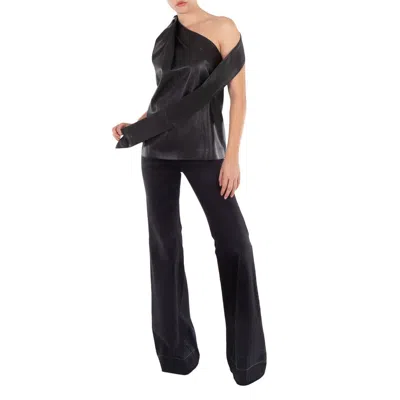 Stella Mccartney Ladies Black Scarf One-shoulder Top In Black