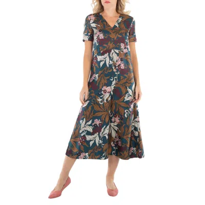 Max Mara Ladies China Blue Paola Printed Silk Dress In Multi