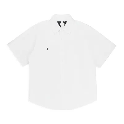 Vlone Short Sleeve White Button-down Shirt In White