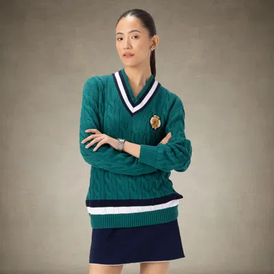 Members Only Women's Cable Knit Cricket Sweater In Red