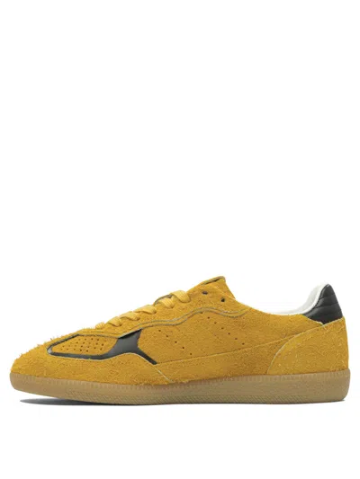 Alohas Tb.490 Rife Suede Fuzzy Yellow Leather Sneakers In Yellow