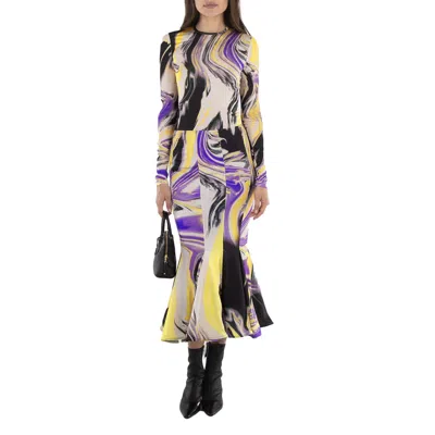 Attico Marbled-pattern T-shirt In Purple