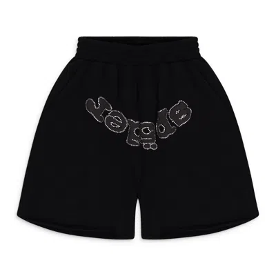 Sp5der Og Web V2 Rhinestone Shorts In Black
