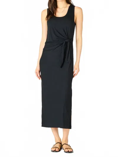 Dex Sleeveless Knot Midi Dress In Black In Black