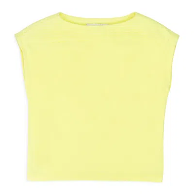 A Neon Yellow Quilted Crop Top In Yellow