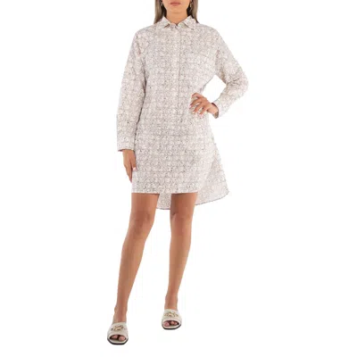 Max Mara Ladies White Bevanda Monogram Shirt Minidress In White