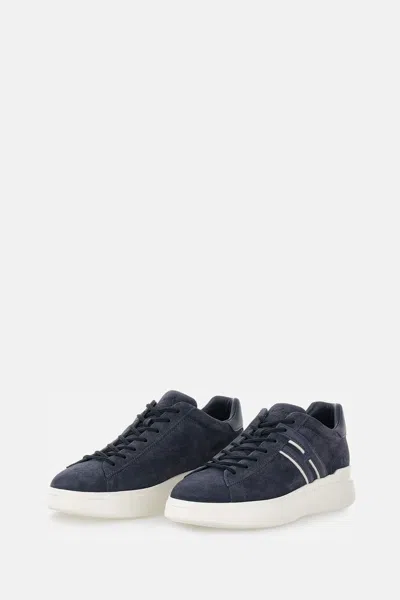 Hogan H580 Lace-up Sneakers With Distinctive Leather Logo In Transparent
