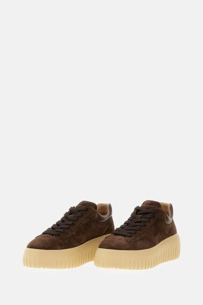 Hogan Leather Lace-up Sneakers Platform Sole