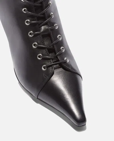 Aeyde Pointed Toe Kitten Heel Ankle Boots In Black