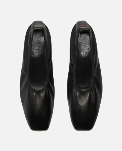 Aeyde Black Nomi Ruched Ballerina Flats In Black