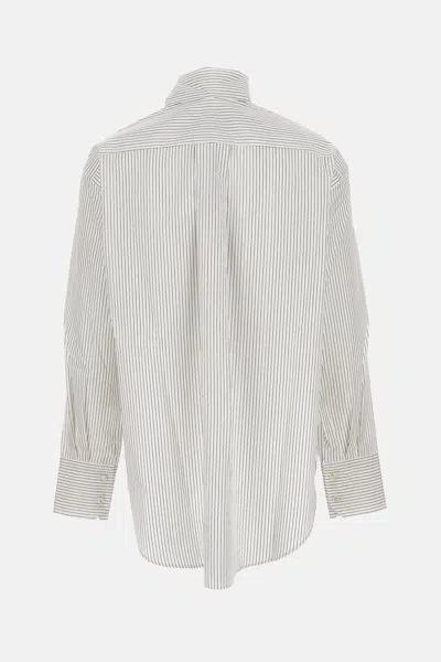 Plan C Striped Tie-neck Shirt