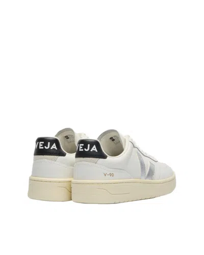 Veja V-90 Ot White Silver Black Sneakers In Multi