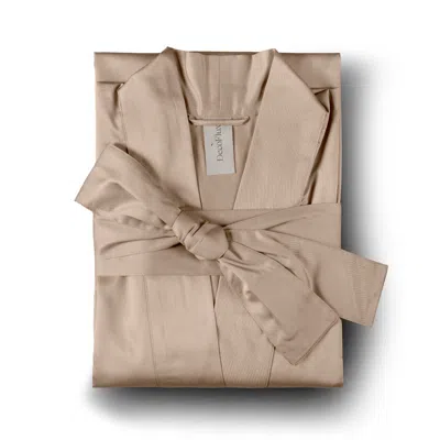 Decoflux Home Women's Pink / Neutrals Sateen Bathrobe Kimono Solid Nude Rose