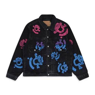 Denim Tears Washed Black Bstroy Tears Type-2 Denim Jacket In Black