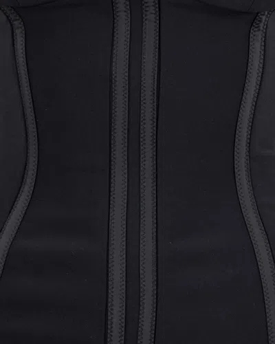 Elisabetta Franchi Abito In Crêpe Leggero Con Tulle Nero In Black