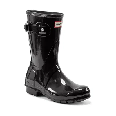 Hunter Womens Original Short Gloss Rain Boots - Black