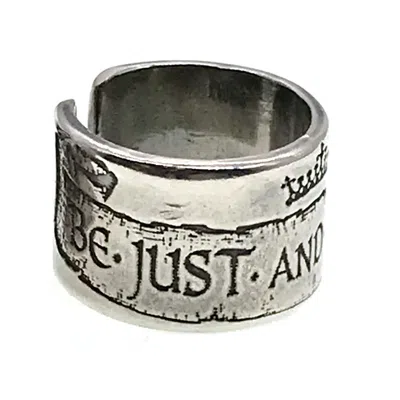 Gem Kingdom Be Just And Fear Not Sterling Silver Ring Men