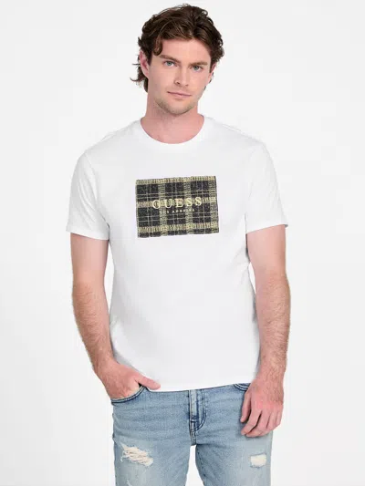 Guess Factory Camden Tweed Logo Tee In White