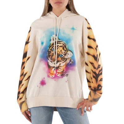 Stella Mccartney Ladies Magnolia Tiger Print Cotton Hoodie In Multi
