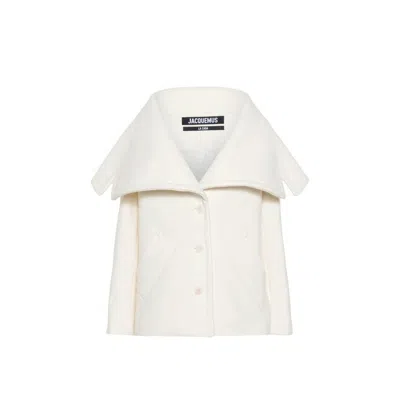 Jacquemus Le Caban Caruso Draped-collar Jacket Women In Neutral