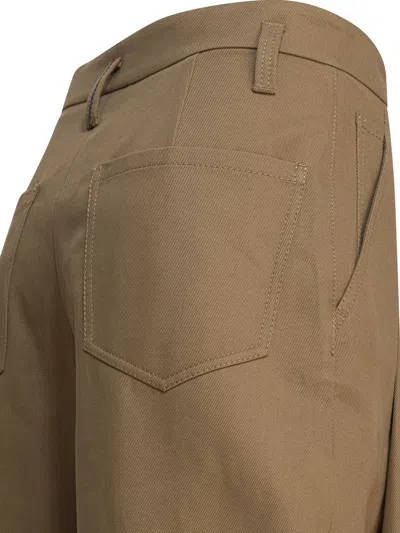 Brunello Cucinelli Trousers With Front Pleats And Wide Leg In Brown