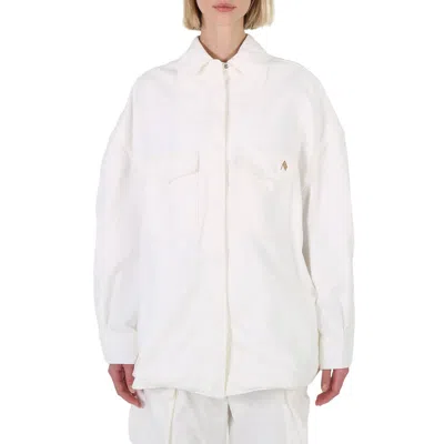 Attico Logo-embroidered Shirt Jacket In White