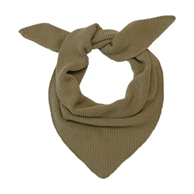 Paul James Knitwear Women's Green Cotton Elisa Textured Neckerchief - Light Olive