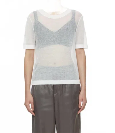 Closed Cotton-linen Short Sleeve Top In Ivory In White