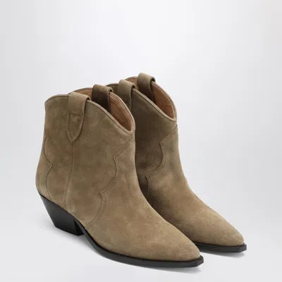 Isabel Marant Beige Suede Cowboy Ankle Boots Dewina