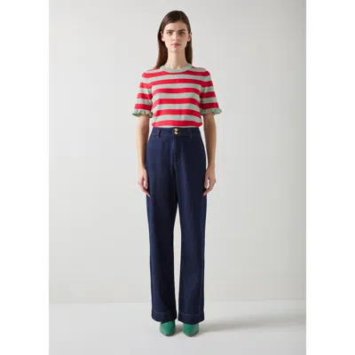 Lk Bennett Bells Striped Crewneck Knit Top In Multi