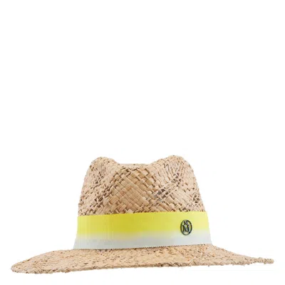 Maison Michel Ladies Yellow Henrietta Straw Fedora Hat
